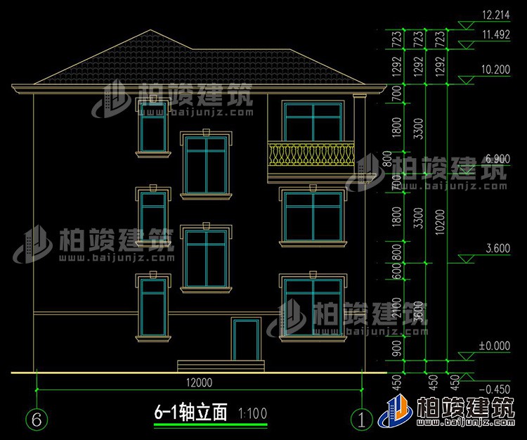 背立面图